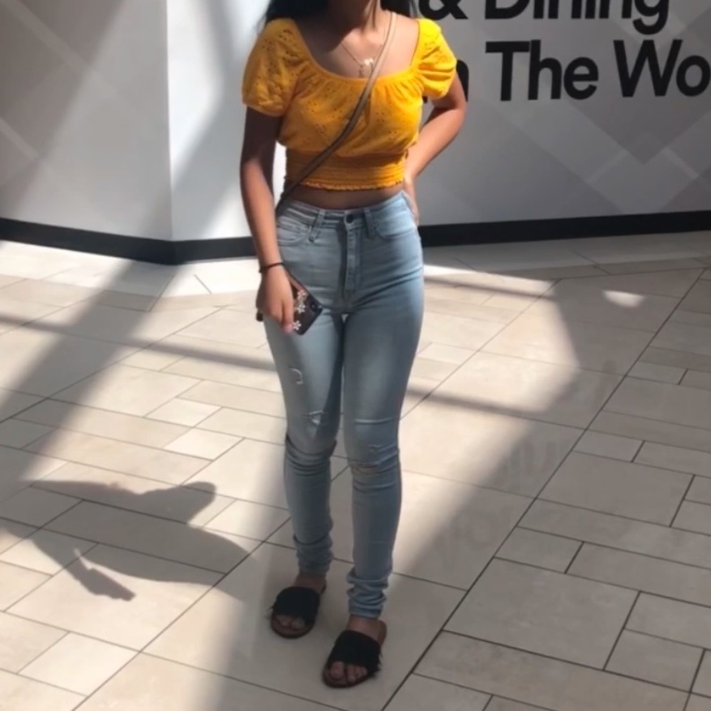 Yellow Hollister Crop top